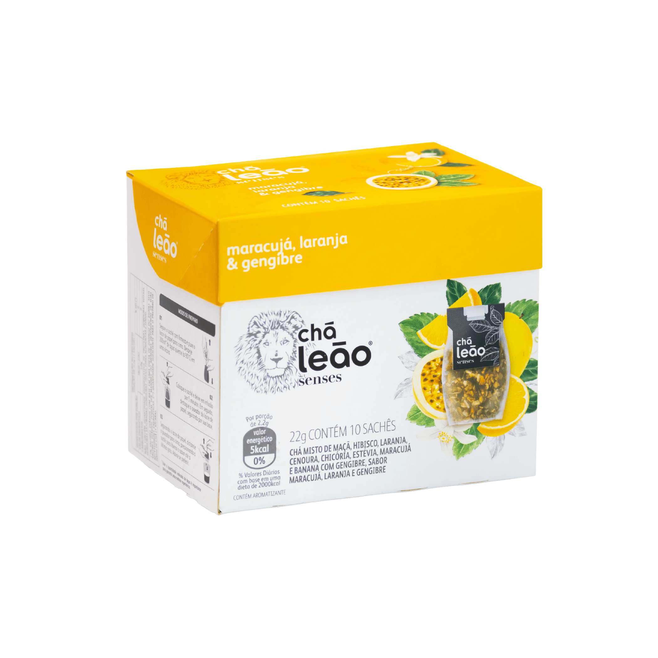 embalagem do chá leão senses