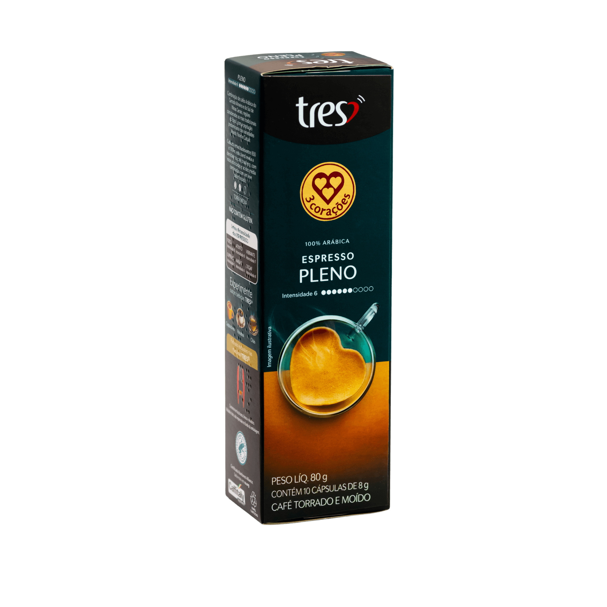 embalagem de cápsulas de café espresso Três corações