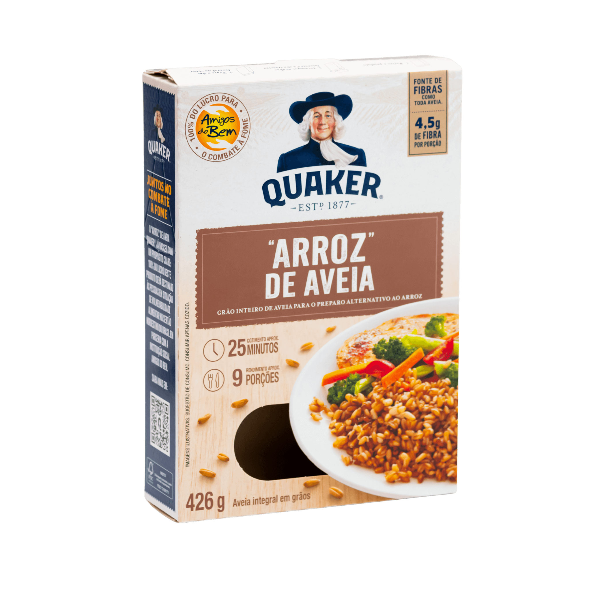 embalagem de arrroz de aveia Quaker