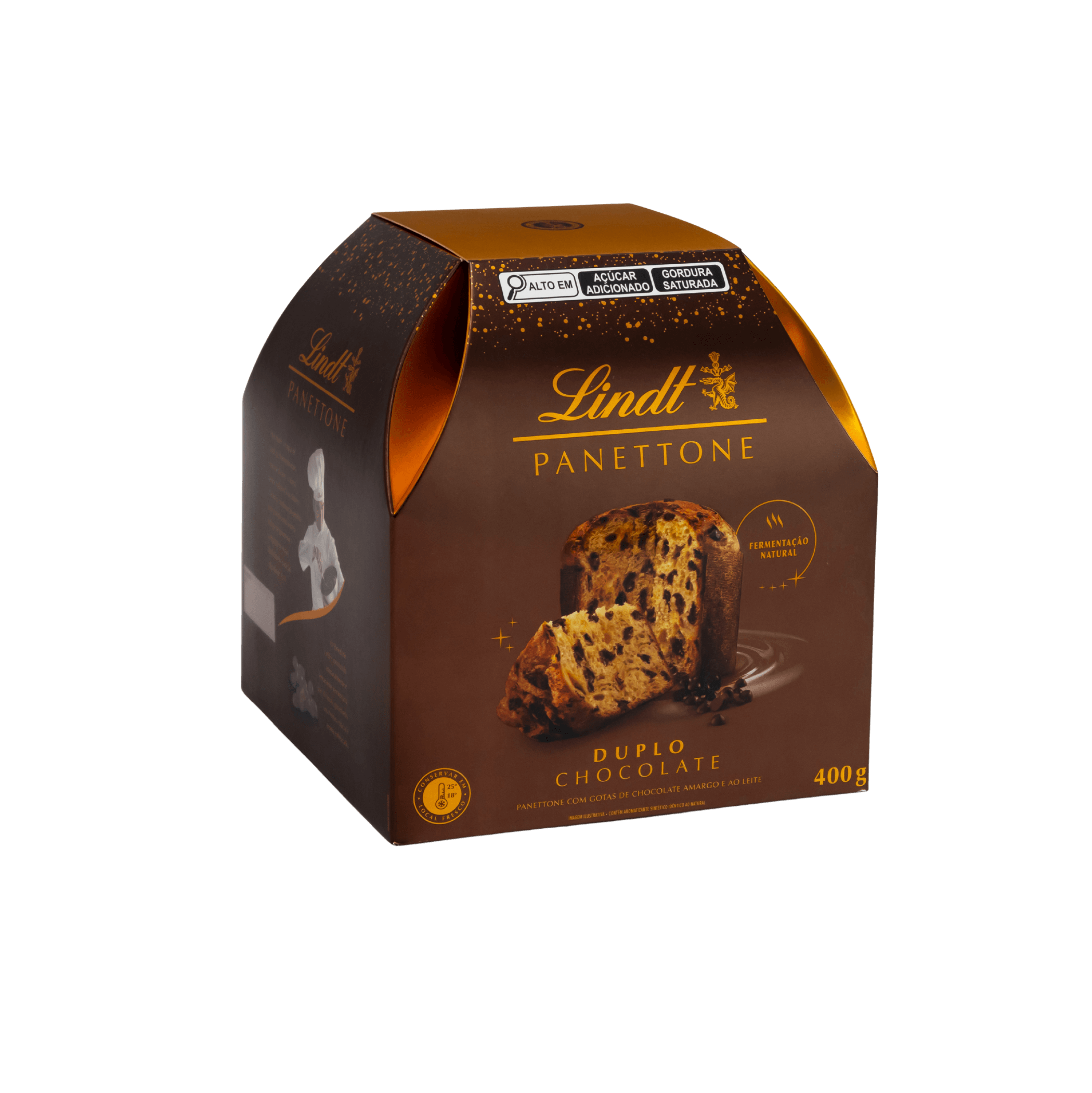 embalagem de panettone Lindt